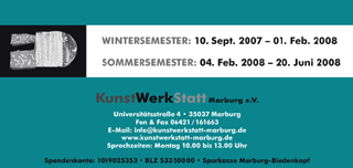 Programm 2007/2008 der KunstWerkStatt Marburg e.V.